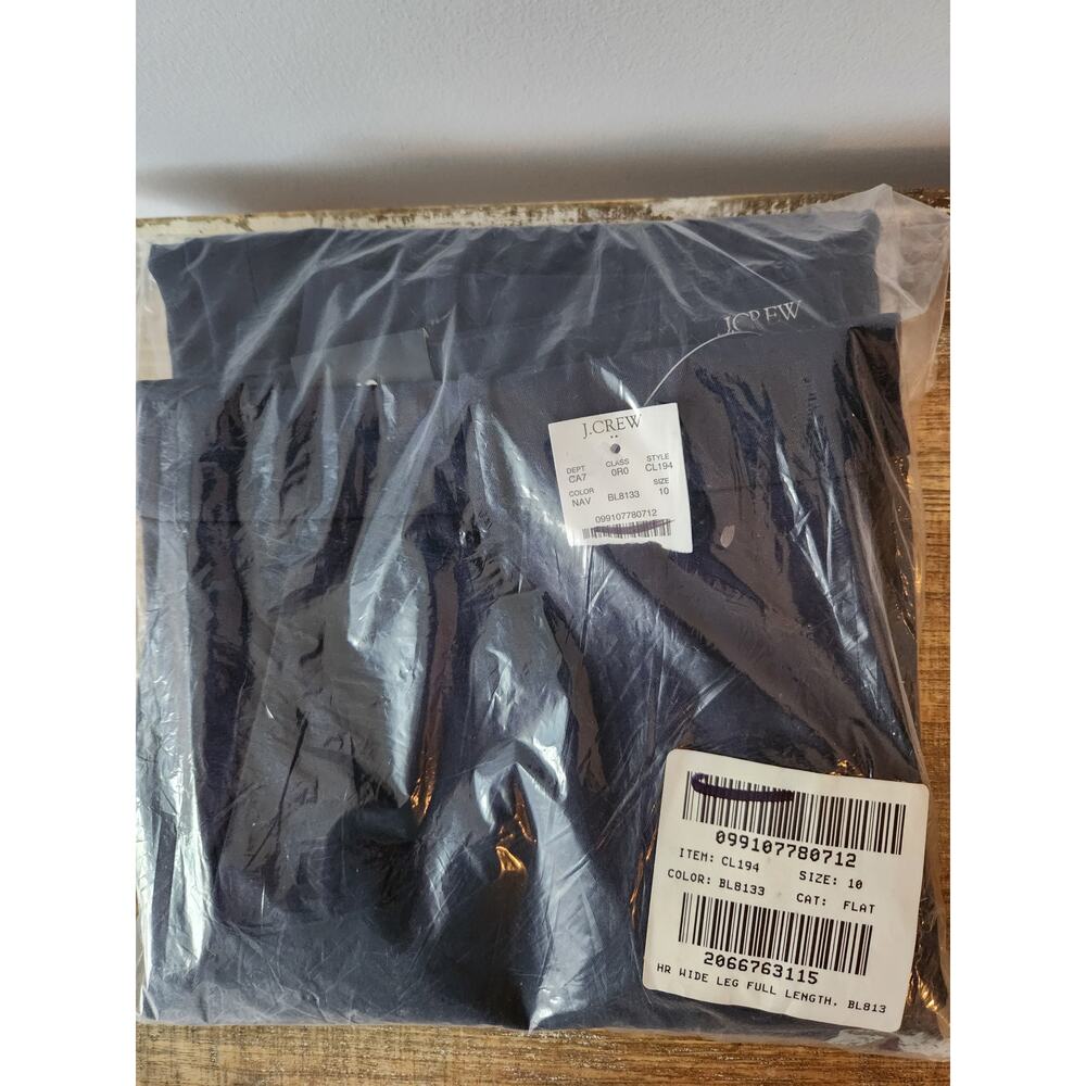 NWT J. Crew Remy Full-Length High-Rise Wide-Leg Pant Navy Blue 10 - Picture 11 of 12